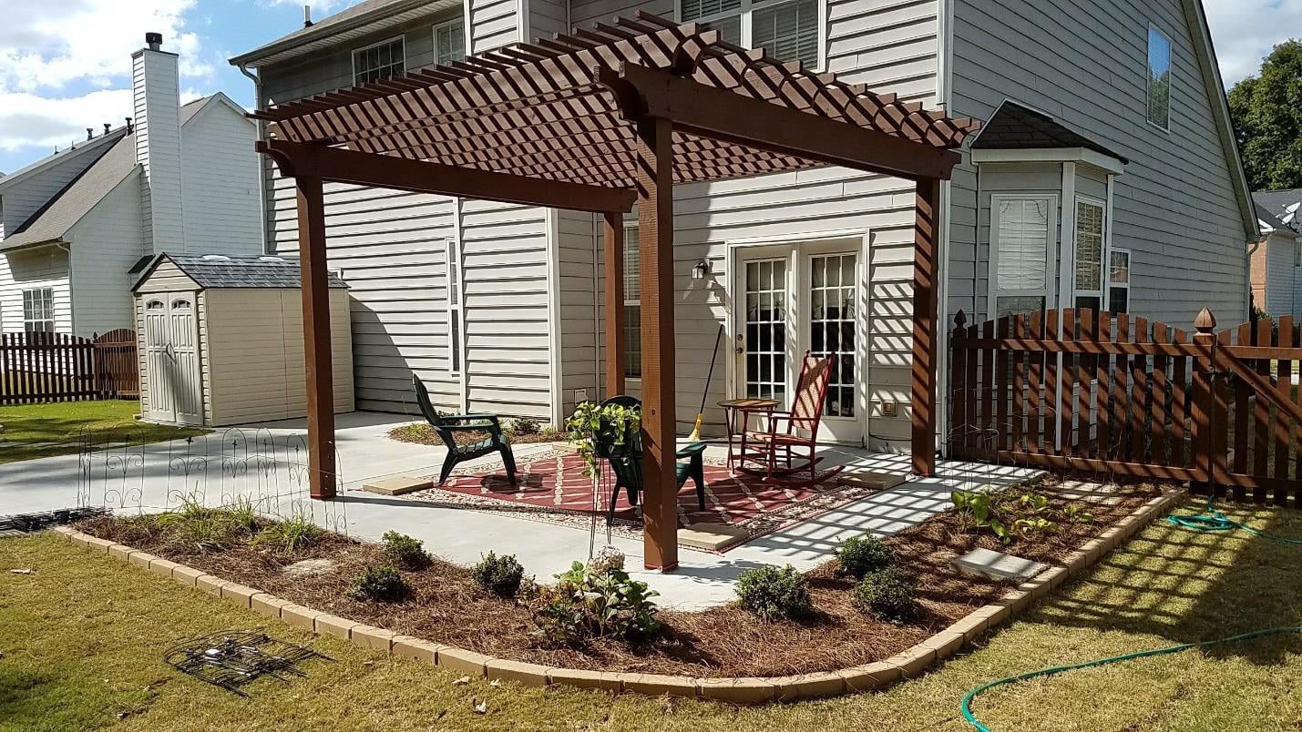patio and pergola with landscaping patio and pergola with landscaping oakwood ga