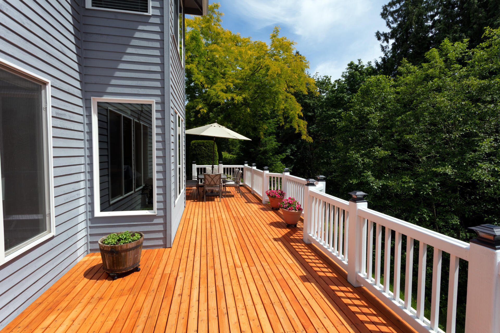 red cedar outdoor wooden deck deck installation