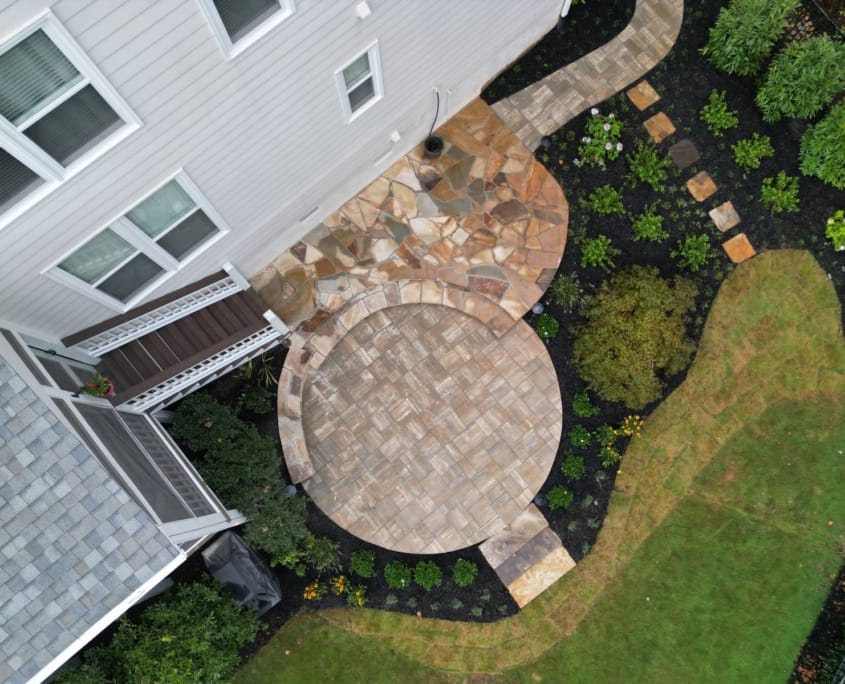 new patio addition from above