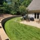 backyard patio and retaining wall